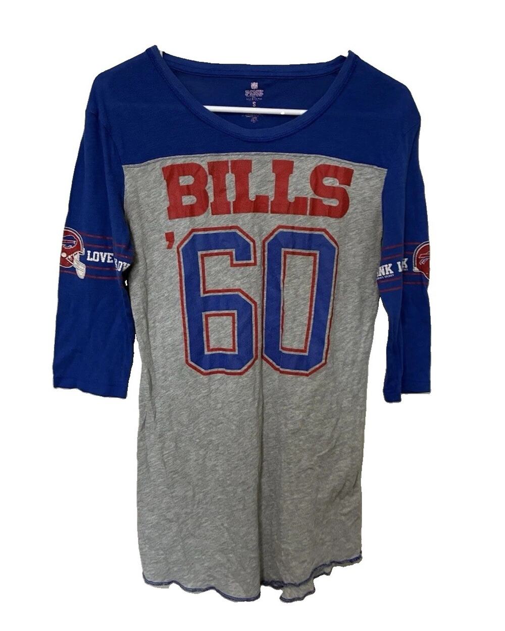 Victoria's Secret PINK Buffalo Bills 3/4 Raglan Sleeve T-Shirt size small